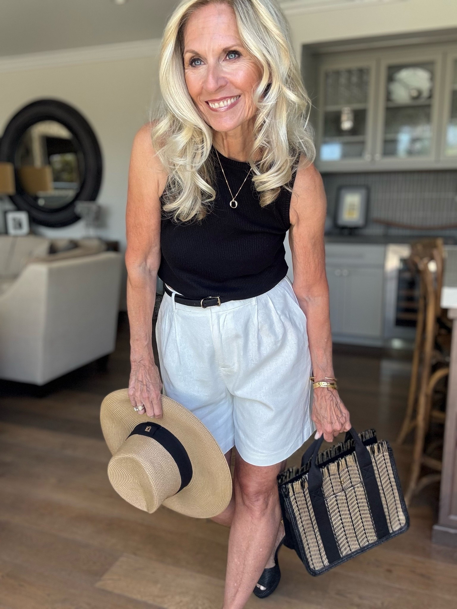 How did I wear my Bermuda Shorts.

I do love the longer shorts like these linen ones. A simple black top definitely makes this a cool summer outfit. But the difference comes in with these amazing accessories from @ericjavits . I got them last year and they are still available!

Follow me for more 50+ style inspiration.

#LTKgrwm #LTKOver40 #LTKSeasonal