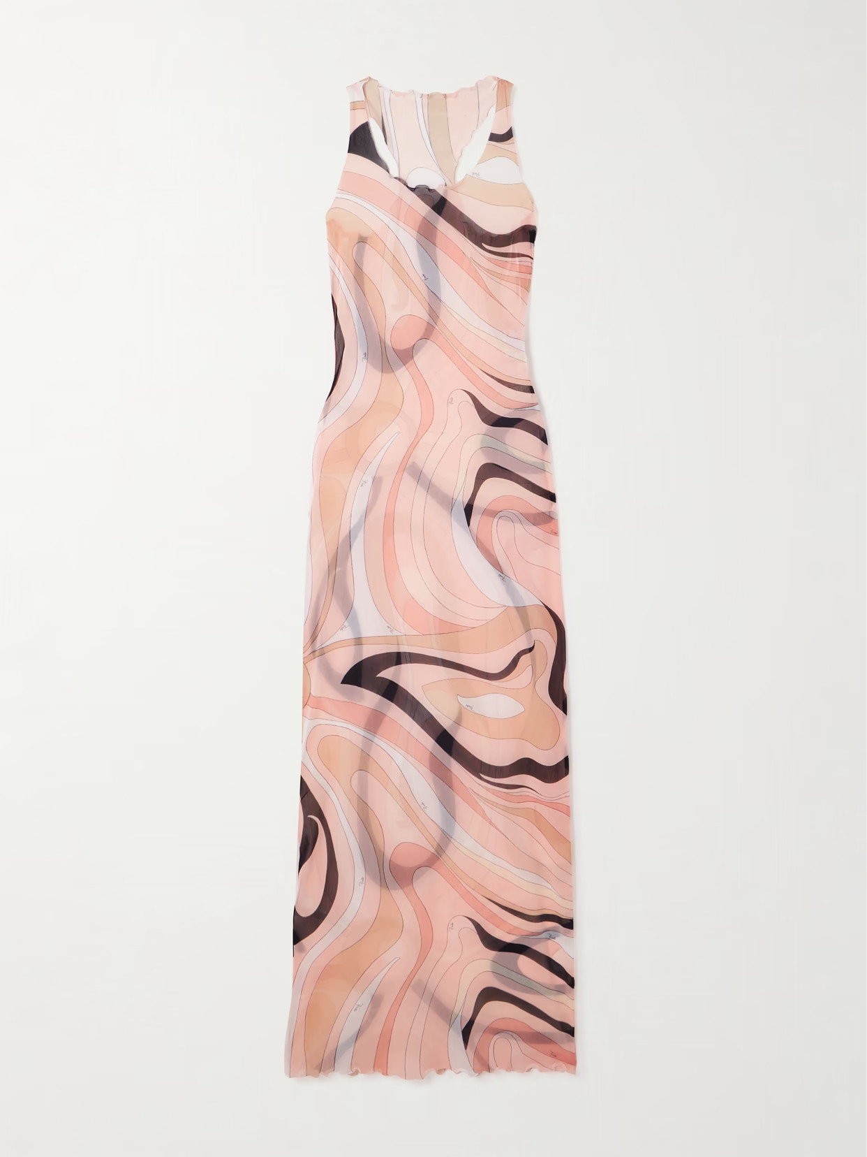 PUCCI - Printed Mesh Maxi Dress - Pink | NET-A-PORTER (US)