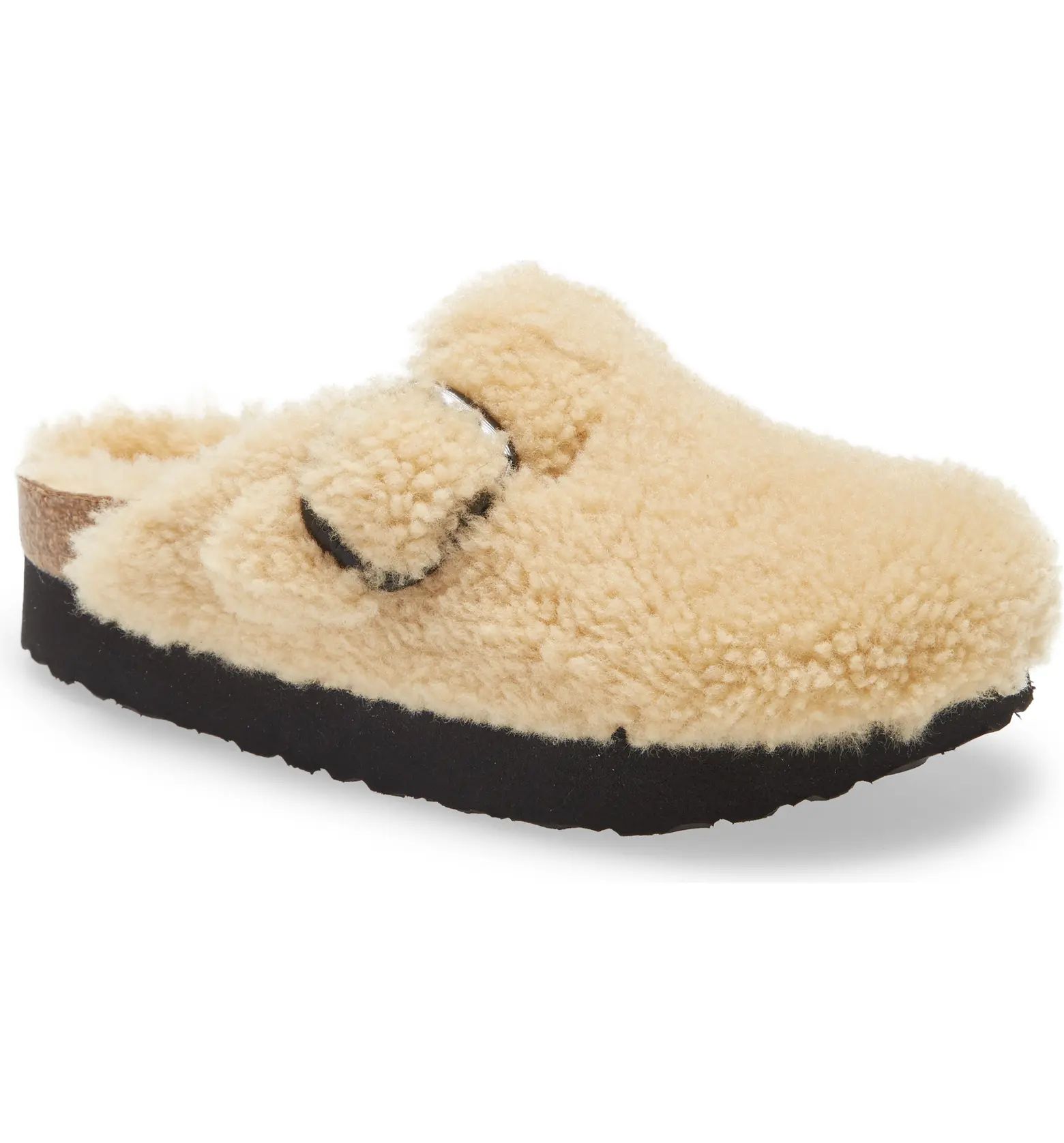 Birkenstock Papillio by Birkenstock Boston Big Buckle Genuine Shearling Clog | Nordstrom | Nordstrom