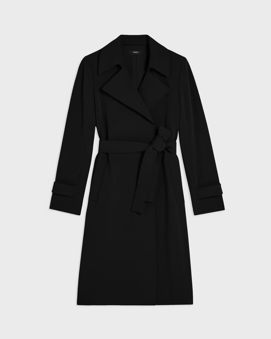 Oaklane Trench Coat in Admiral Crepe | Theory