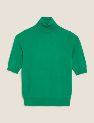 Roll Neck Short Sleeve Jumper | M&S Collection | M&S | Marks & Spencer (UK)