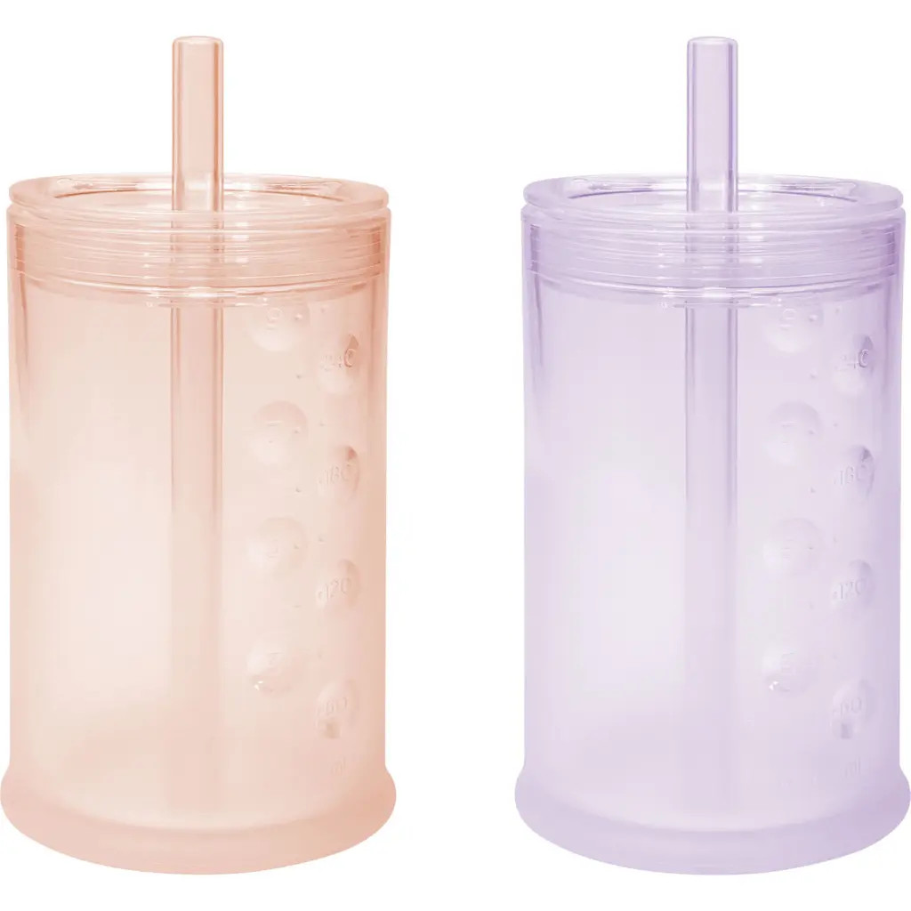 Olababy 2-Pack 9-Ounce Easy Sipping Straw Cups in Coral/Lilac at Nordstrom | Nordstrom
