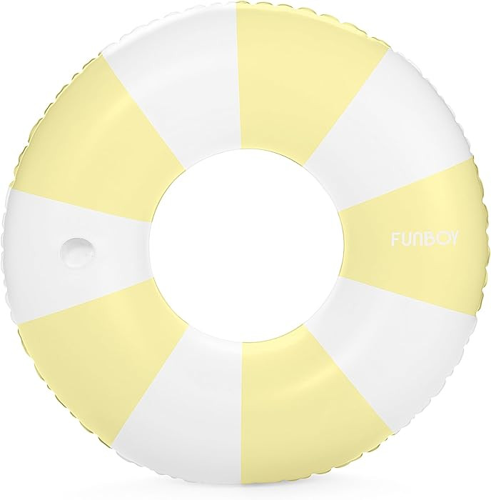 FUNBOY Giant Vintage Soft Yellow Stripe 48'' Tube Float with Integrated Cup Holder, Perfect for a... | Amazon (CA)