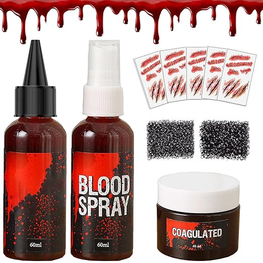 Fake Blood,Zombieblut,Tropfendes Kunstblut,Vampirblut,Geronnenes Blutplasma,Tropfendes Blut,Hallo... | Amazon (DE)