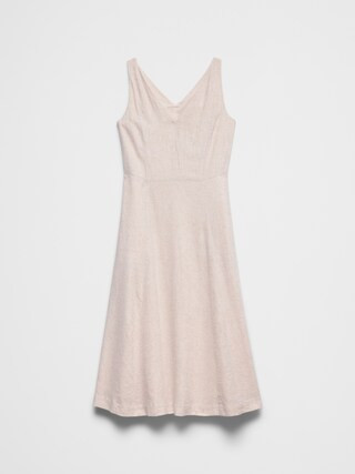 Linen-Blend Drapey Midi Dress | Banana Republic Factory