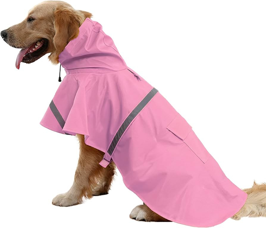 NACOCO Large Dog Raincoat Adjustable Pet Water Proof Clothes Lightweight Rain Jacket Poncho Hoodi... | Amazon (US)