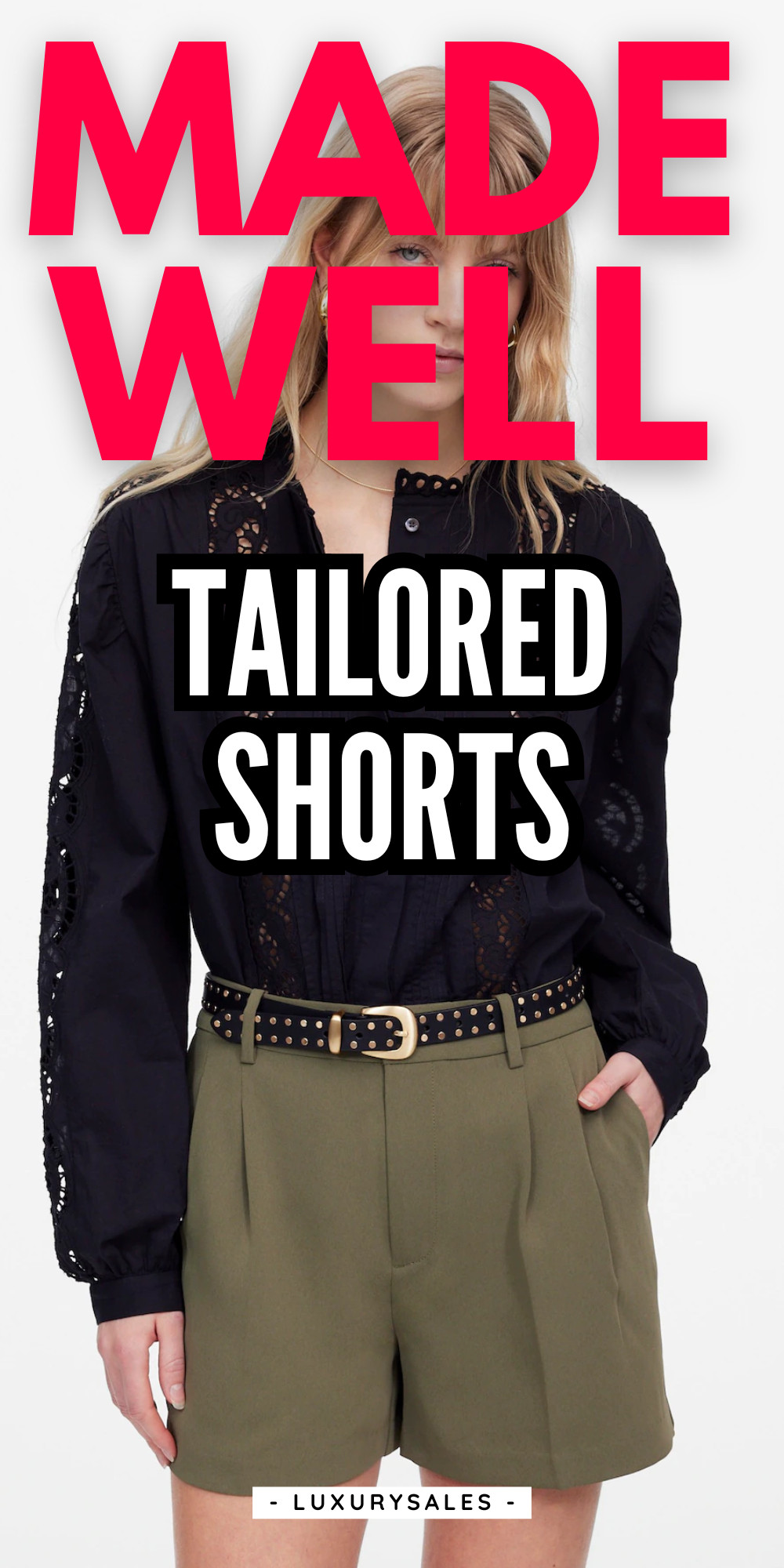 Effortless elegance in crepe pleated trouser shorts. Perfect for summer sophistication. #MadewellStyle #SummerEssentials #ElevatedBasics #EasyChic 

 #LTKxMadewell #LTKSaleAlert #LTKFindsUnder100