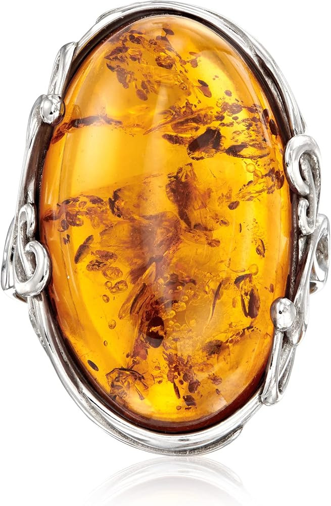 Ross-Simons Orange Amber Ring in Sterling Silver | Amazon (US)