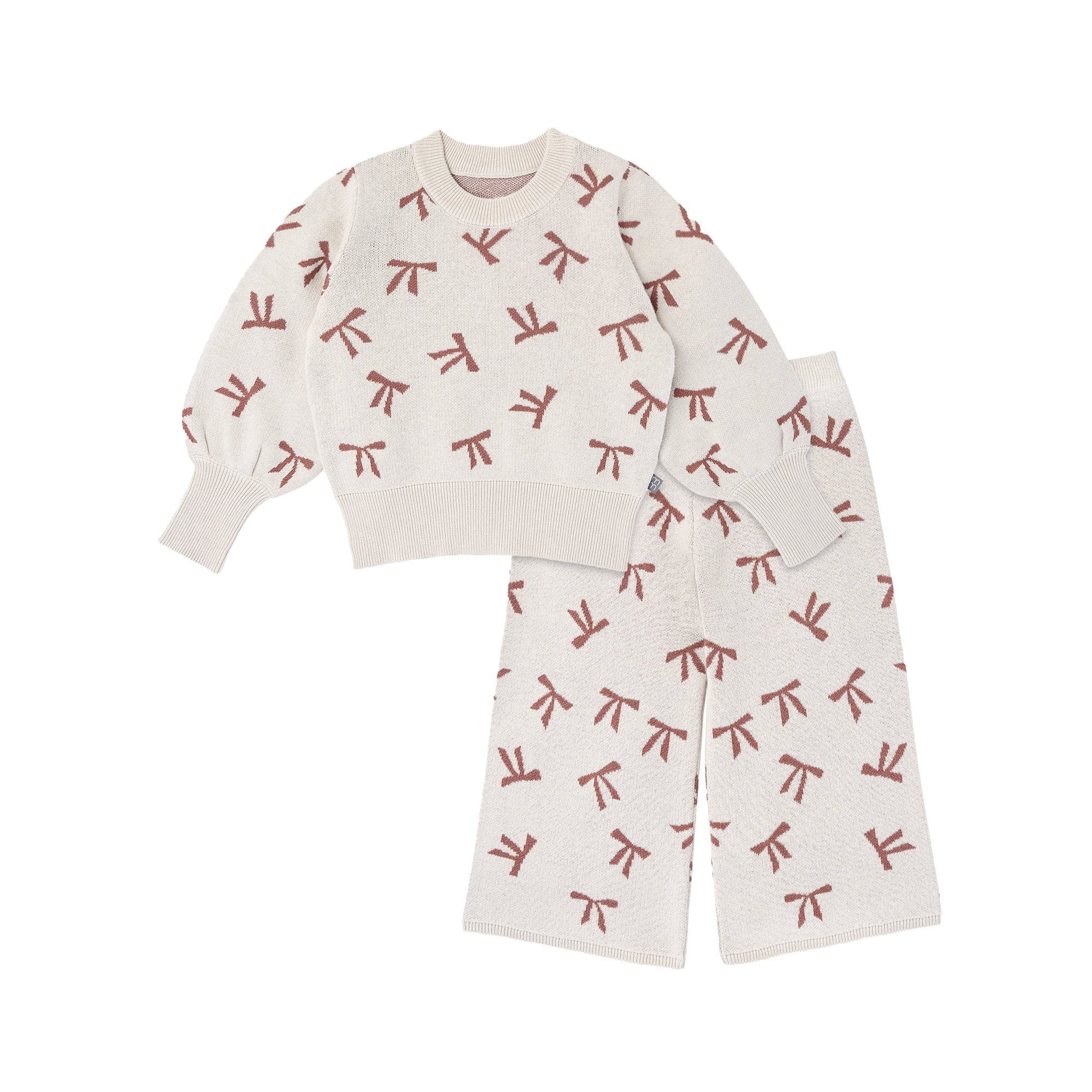 Modern Moments by Gerber Toddler Girl Jacquard Sweater Knit with Wide Leg Pant Set, Sizes 12M-5T | Walmart (US)