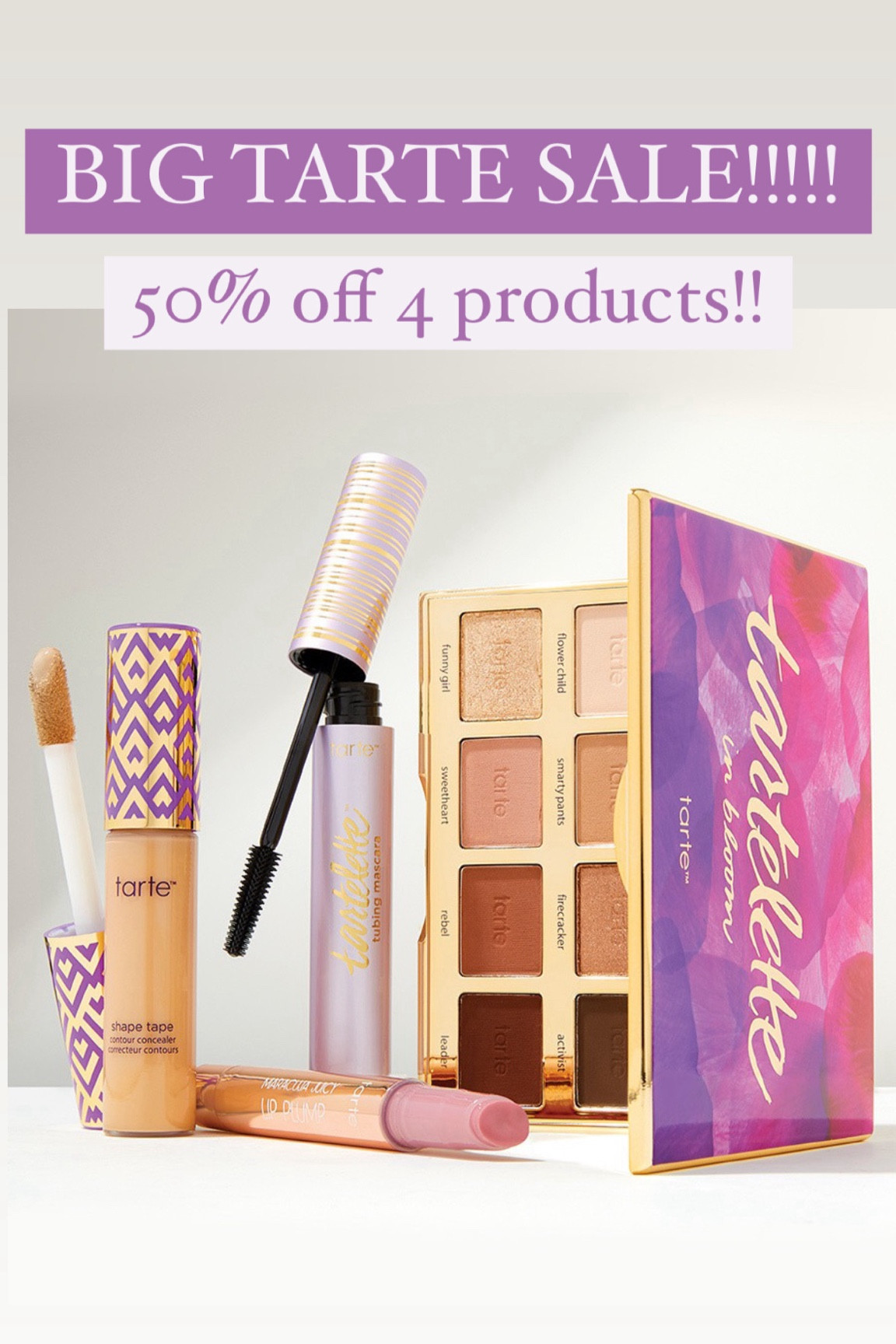 Tarte sale!!! 50% off 4 products today only!!

#LTKBeauty #LTKSaleAlert #LTKFindsUnder50