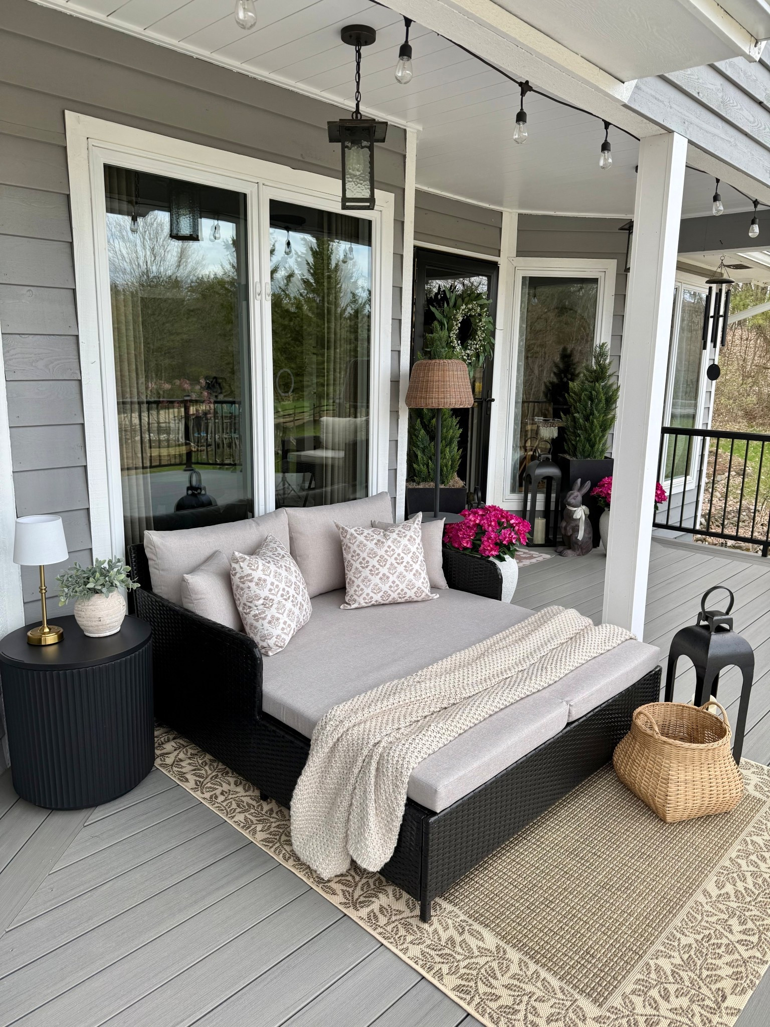 Cozy Outdoor Lounge Setup with Wicker Daybed & Neutral Patio Decor

Follow @farmtotablecreations on Instagram for daily home finds & cozy inspiration 🤍

This outdoor setup is all about layering comfort with clean, timeless pieces. The wicker daybed creates the perfect lounging spot, styled with neutral pillows and a soft throw for that relaxed, inviting feel. Paired with a textured rug, sleek black lanterns, and a simple side table moment, this space feels elevated but still effortless. Everything works together to create a cozy retreat you’ll actually want to sit and unwind in.

#patiofurniture #outdoorliving #wickerfurniture #outdoordecor #patiostyle #neutraldecor #lanterns #outdoorrug #throwpillows #cozyoutdoor #daybed #outdoorstyle

#LTKSaleAlert #LTKHome