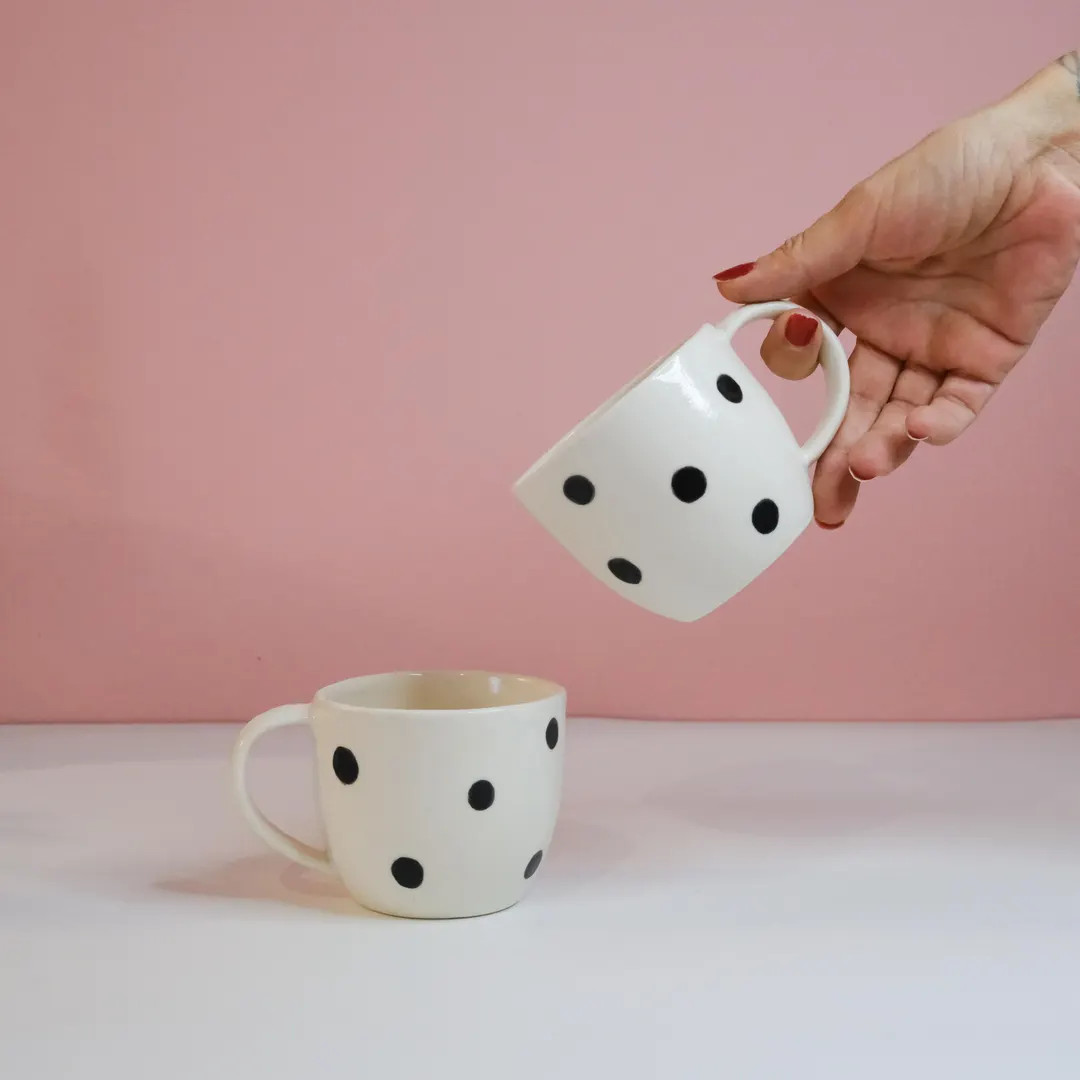 Handmade Polka Dot Mug: Elly Ceramics Stoneware Coffee Cup | Etsy (US)