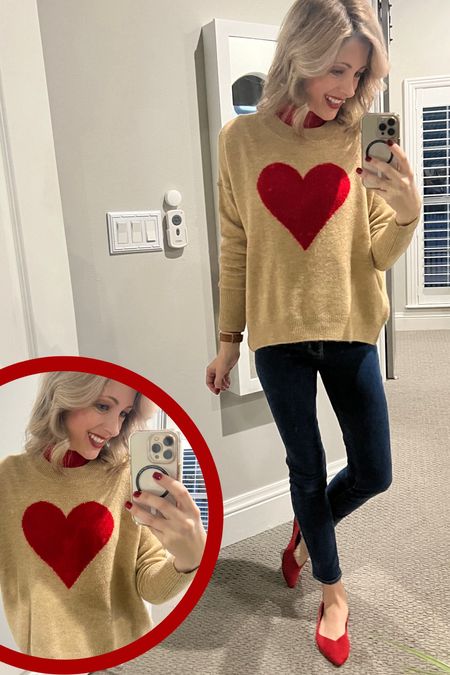 Sam’s Club and their cutie patootie valentine sweaters are making me so happy this year! I linked all three below along with the amazing mock turtleneck. I am wearing from Walmart and the adorable Rothy shoes 🥰

#LTKstyletip #LTKsalealert #LTKfindsunder50