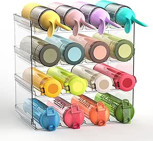 ZIJUND Water Bottle Organizer for Cabinet, 4 Pack Stackable Plastic Water Bottle Holder, Wine Rac... | Amazon (US)