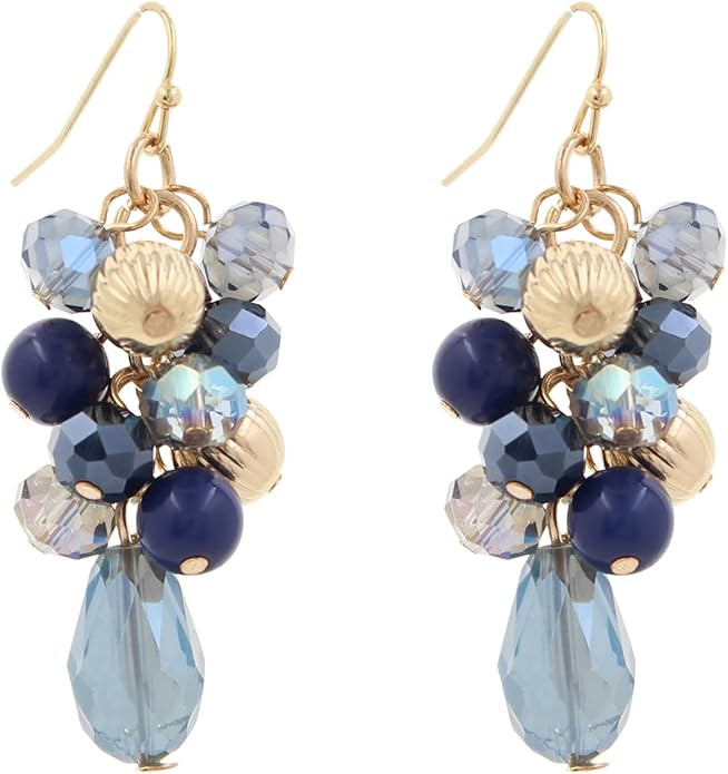 Colorful Lightweight Dainty Cluster Dangle Earrings for Women Trendy Statement Elegant Sparkly Dr... | Amazon (US)