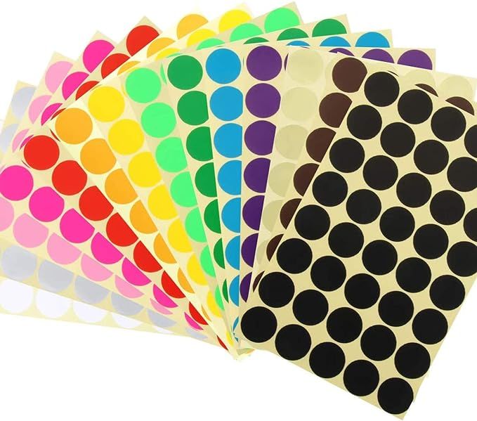 JANYUN 2688 Pcs 1 Inch Round Coding Circle Dot Labels, 16 Colors | Amazon (US)