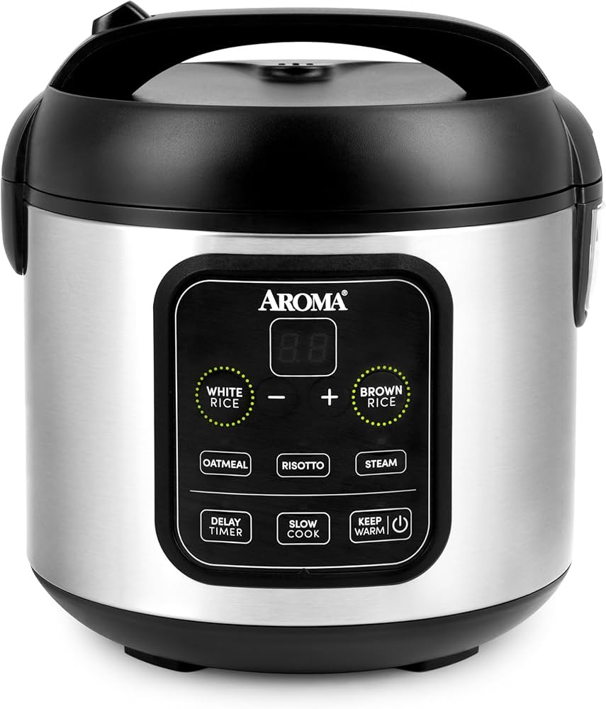 Aroma Housewares ARC-994SB Rice & Grain Cooker Slow Cook, Steam, Oatmeal, Risotto, 8-cup cooked/4... | Amazon (US)
