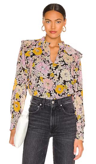 Floral Me Knot Top in Black | Revolve Clothing (Global)