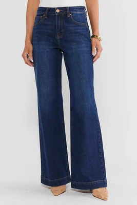 Kayla Dark Wash Wide Leg Jeans | Avara