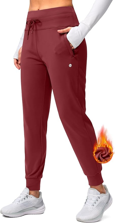 G Gradual Women's Fleece Lined Joggers High Waisted Water Resistant Thermal Winter Sweatpants Run... | Amazon (US)