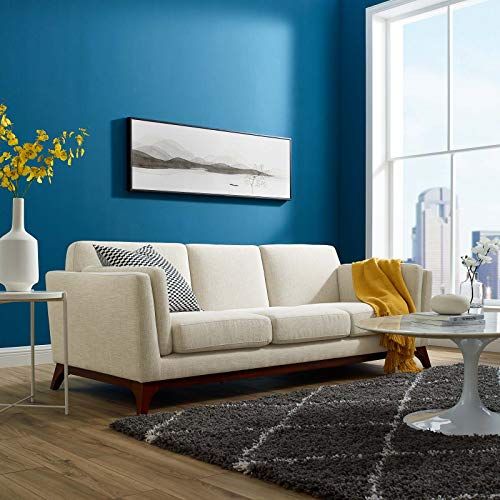 Modway Chance Upholstered Fabric Sofa, Beige | Amazon (US)