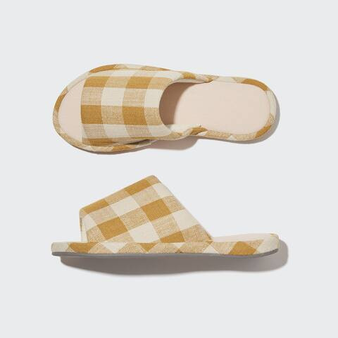 Offene karierte Hausschuhe mit Gummisohle | UNIQLO | UNIQLO (DE)
