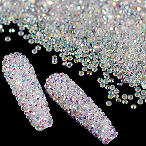 5000PCs 2.4mm Mini AB Glass Crystals for Nail Art Manicure Iridescent Long Lasting Like Swarovski... | Amazon (US)