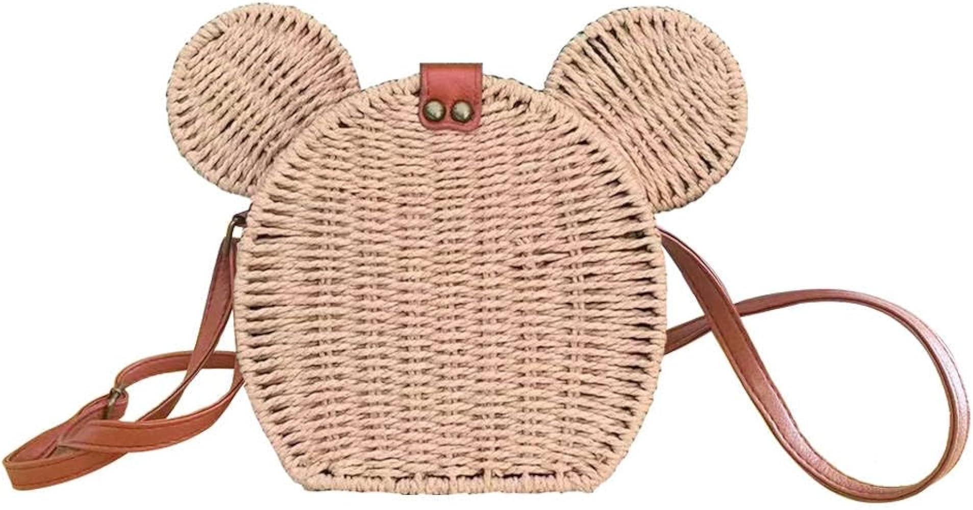 EXIGENT Kawaii PANDA Rattan Straw Shoulder Crossbody Bag Purse Cute Women's Handbag | Amazon (US)