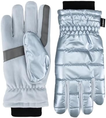 isotoner womens Water Repellent Touchscreen Iridescent Sleekheat Gloves and Flip Top Mittens | Amazon (US)