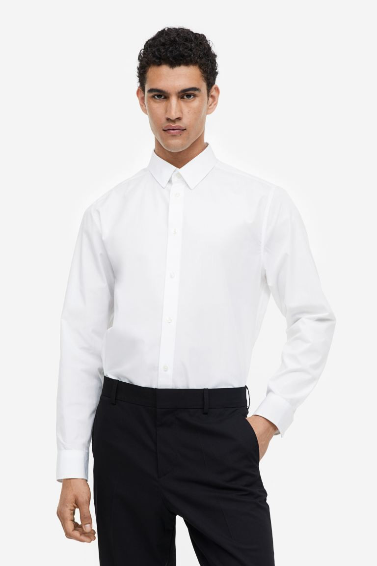 Regular Fit Easy-iron Shirt - White - Men | H&M US | H&M (US + CA)