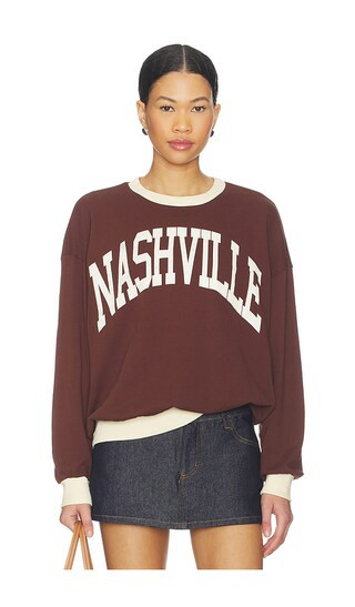 DAYDREAMER x REVOLVE Nashville Colorblock Oversized Sweatshirt in Brown. - size L/XL | Revolve Clothing (Global)