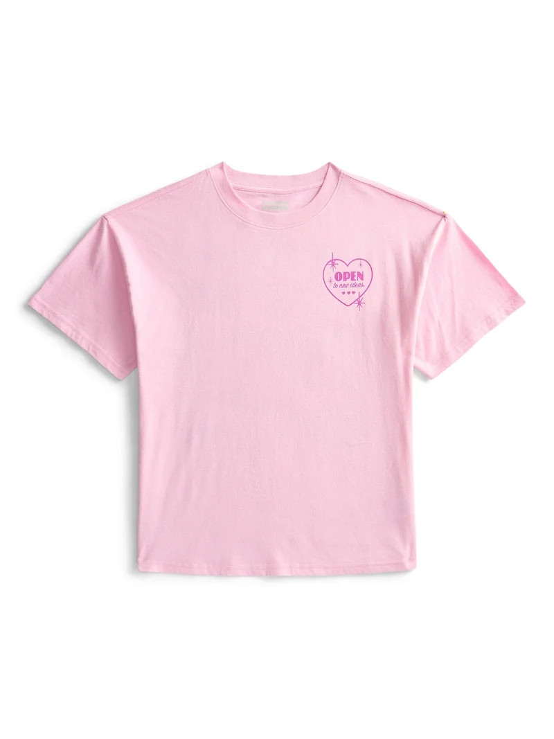 Weekend Academy Girls Oversized Graphic Tee with Short Sleeves, Sizes 4-18 | Walmart (US)