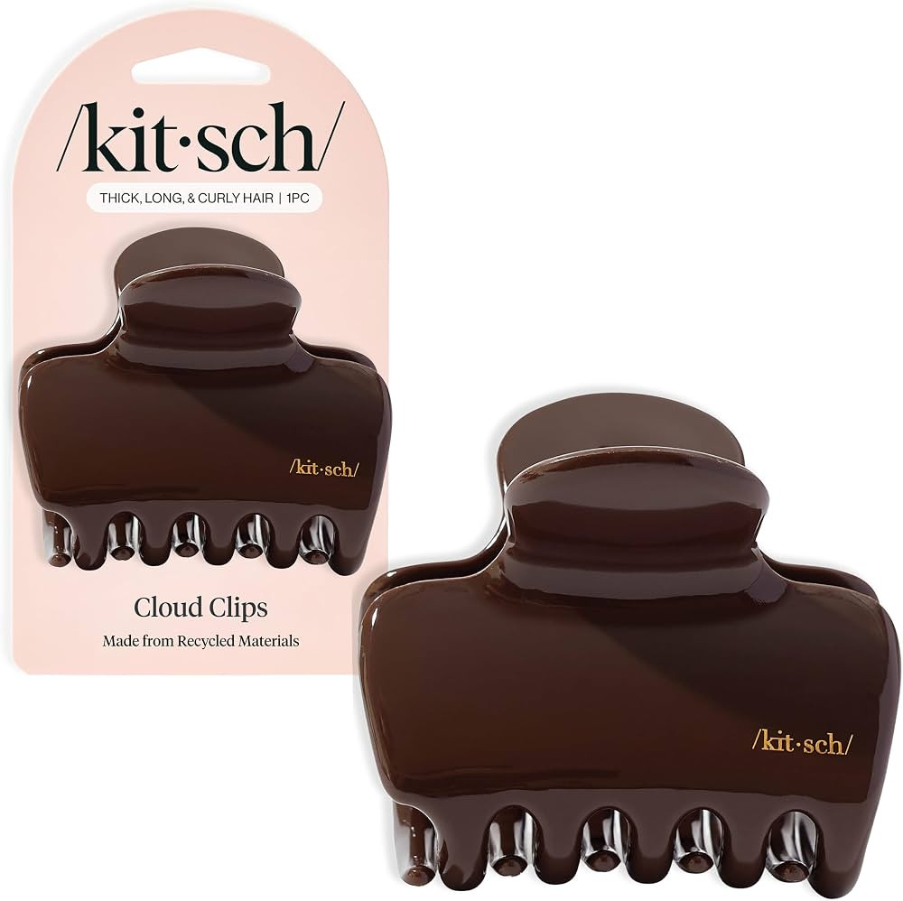 Kitsch Plastic Puffy Claw Clip - Hair Accessories For Women- Chocolate, 1pc | Amazon (US)