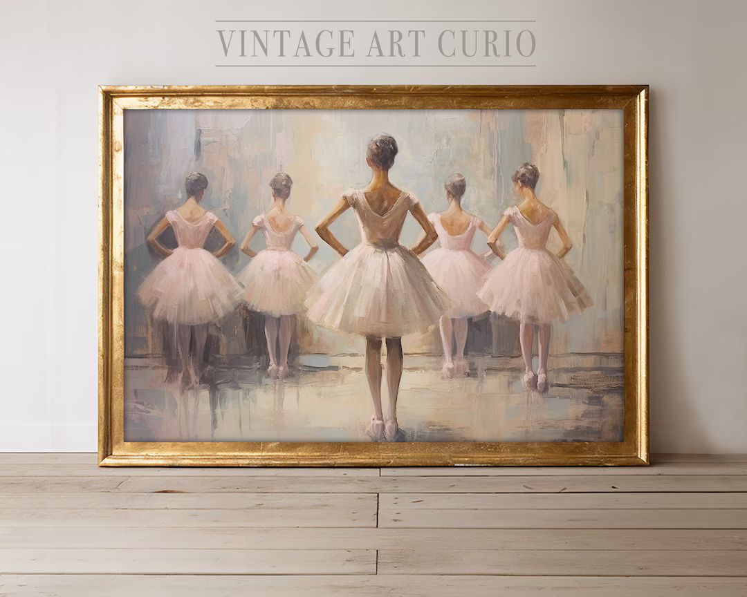 Antique Ballet Painting Girls Room Ballerina Print Vintage PRINTABLE Digital Art Download Rustic ... | Etsy (US)