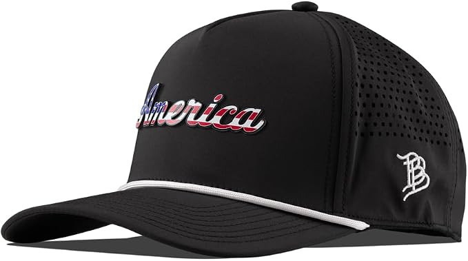 Branded Bills America Script Colored Leather 5 Panel Rope Hat for Men | Baseball Cap | Amazon (US)