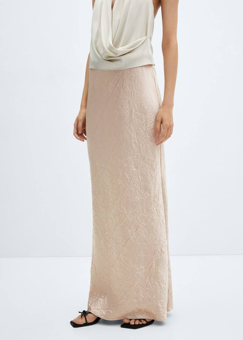 Extra-long satin skirt -  Women | Mango USA | MANGO (US)