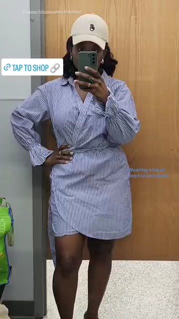 Spring ~ Summer dress.  Light blue striped dress, faux wrap dress.  This is by Express (no longer available) linking similar 

#LTKSaleAlert #LTKootd #LTKSeasonal