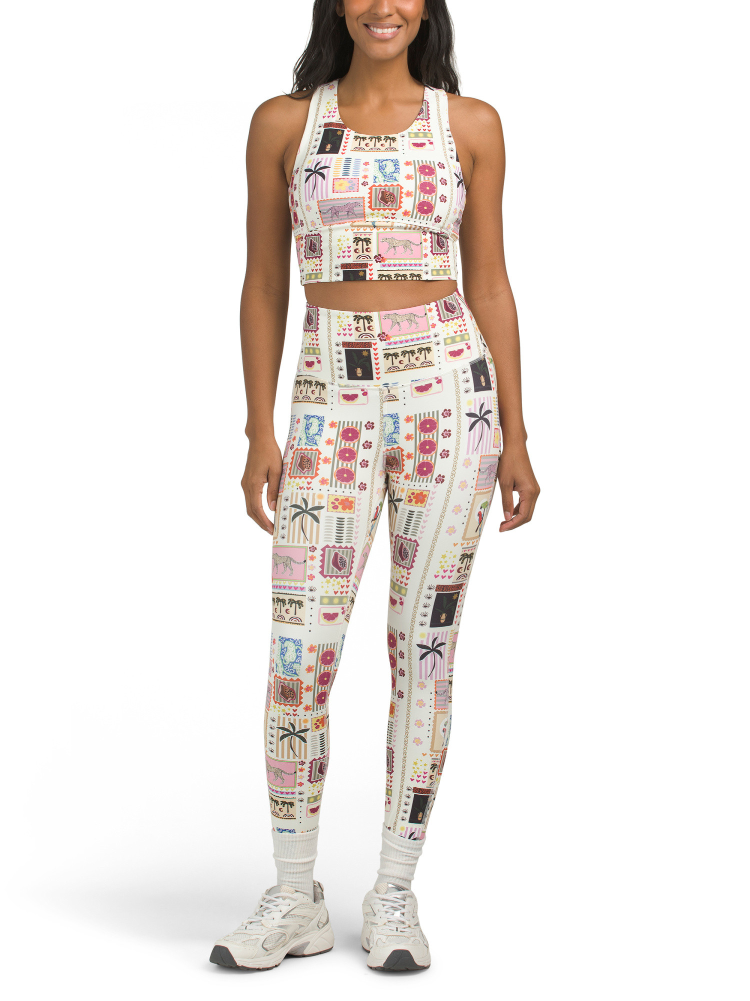 Printed Racer Back Bra And  City Lite LeggingsÃÂ Collection | TJ Maxx