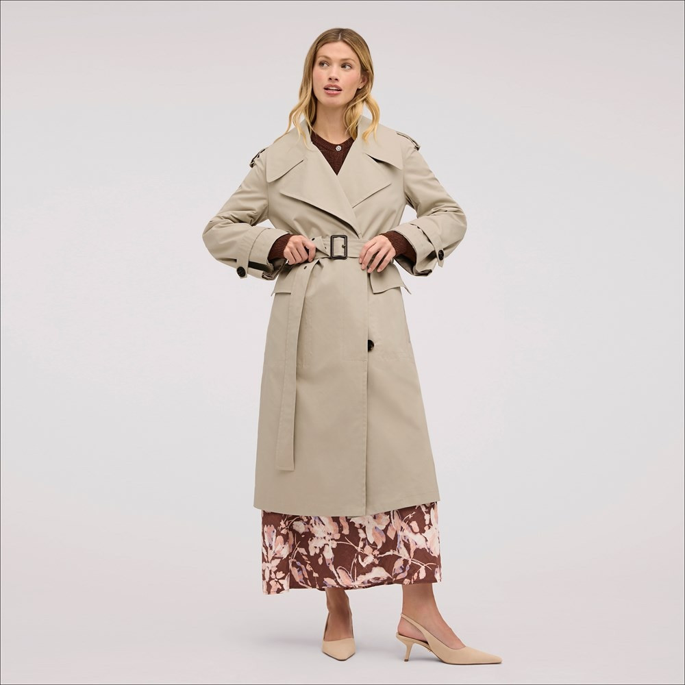 Double Breasted Trench with Stitched Pockets | Sam Edelman