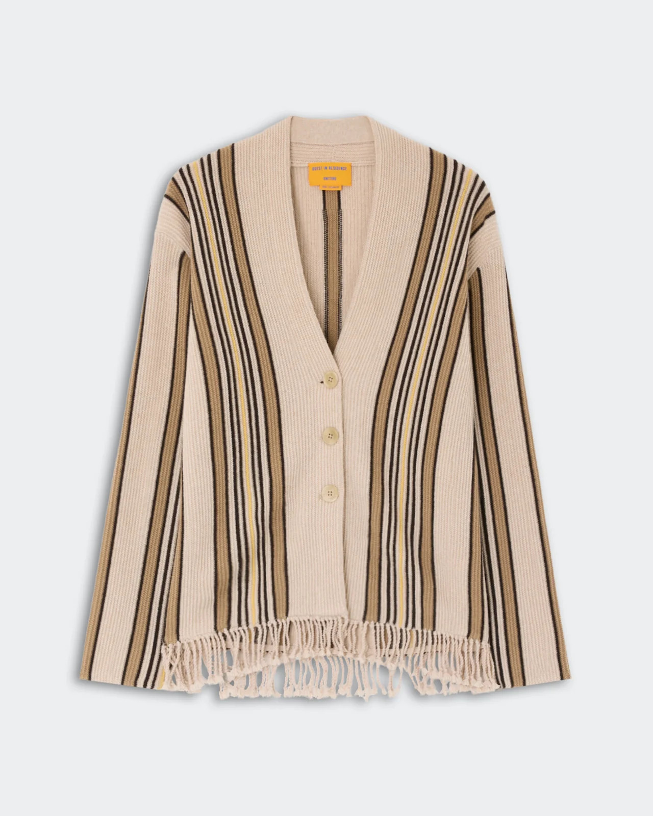 Handloom Cardigan - Sandstone Combo | Guest In Residence