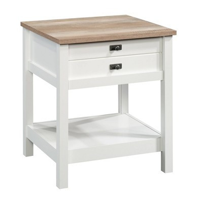 Cottage Road Nightstand Soft White - Sauder: Farmhouse Style, 1 Drawer & Open Shelf | Target