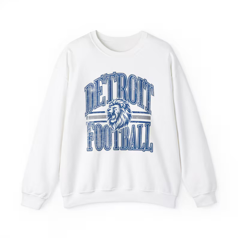 Detroit Football Sweatshirt, Vintage Detroit Lions Crewneck Sweatshirt/ Shirt, Lions Gear, Detroi... | Etsy (US)