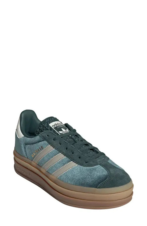 adidas Gazelle Bold Platform Sneaker in Green/Putty/Mineral Green at Nordstrom, Size 9 | Nordstrom