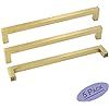 goldenwarm Brushed Brass Drawer Pull Handles for Cabinets 5 Pack -LSJ12GD224 Brass Square Cabinet... | Amazon (US)