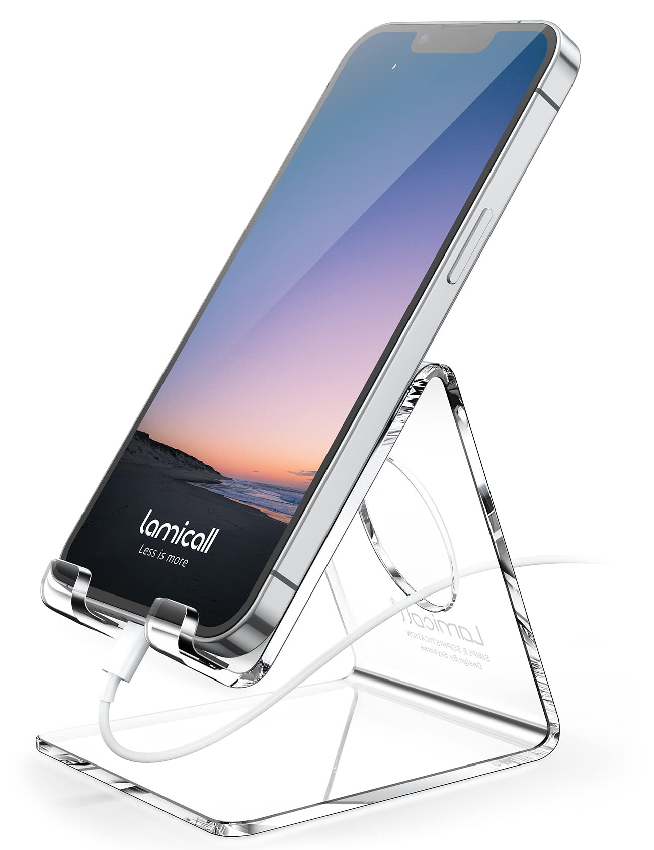 Lamicall Cell Phone Stand, Desk Accessories - Clear Office Cell Phone Holder, Acrylic Phone Stand... | Amazon (US)