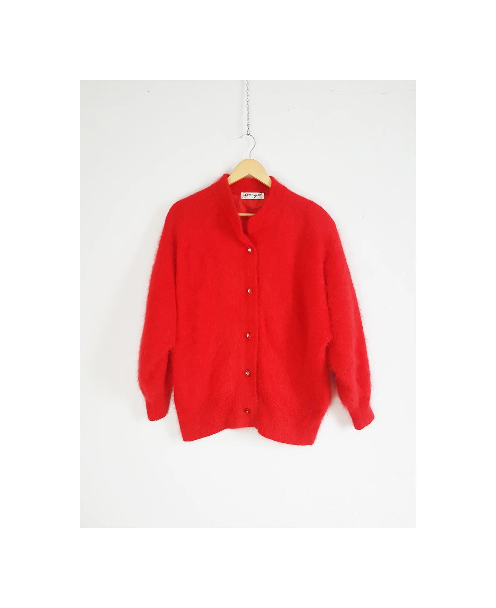 1980s Vintage Red Angora Cardigan Red Fluffy Angora Sweater - Etsy Canada | Etsy (CAD)