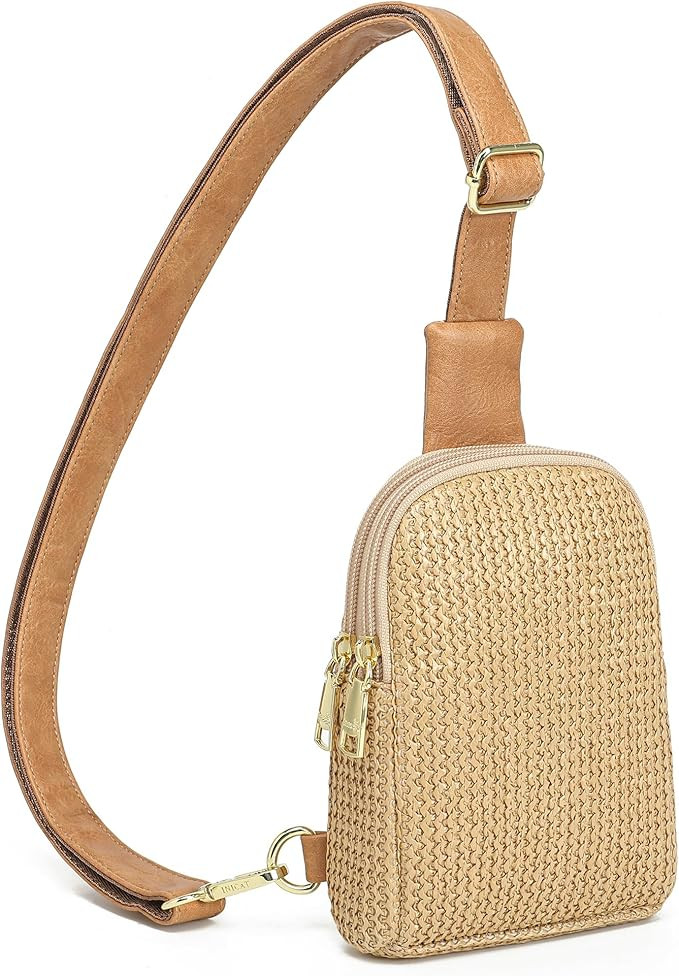 INICAT Summer Straw Bag Small Sling Beach Bag Crossbody Bags Rattan Woven Purses for Women 2025 | Amazon (US)
