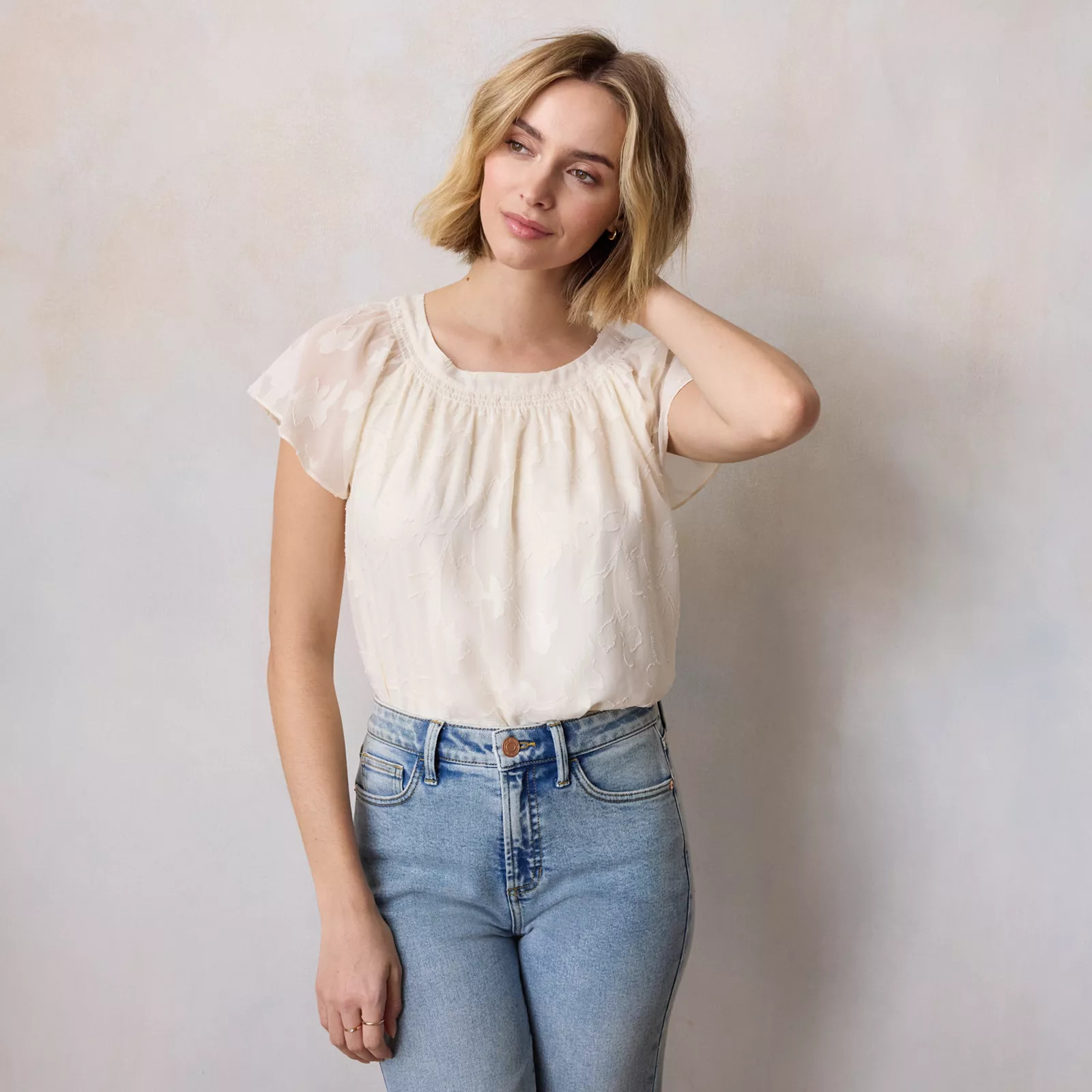 Women's LC Lauren Conrad Shirred Neck Shell Top | Kohl's