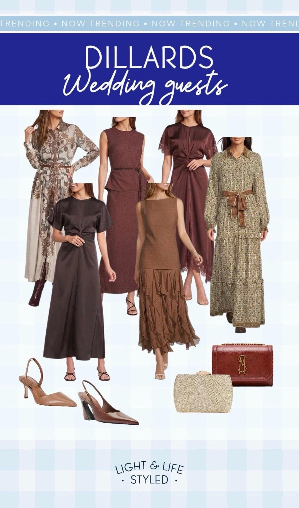 Trending color for fall - but for wedding season. Here are the dresses I would wear from @Dillards Inc.