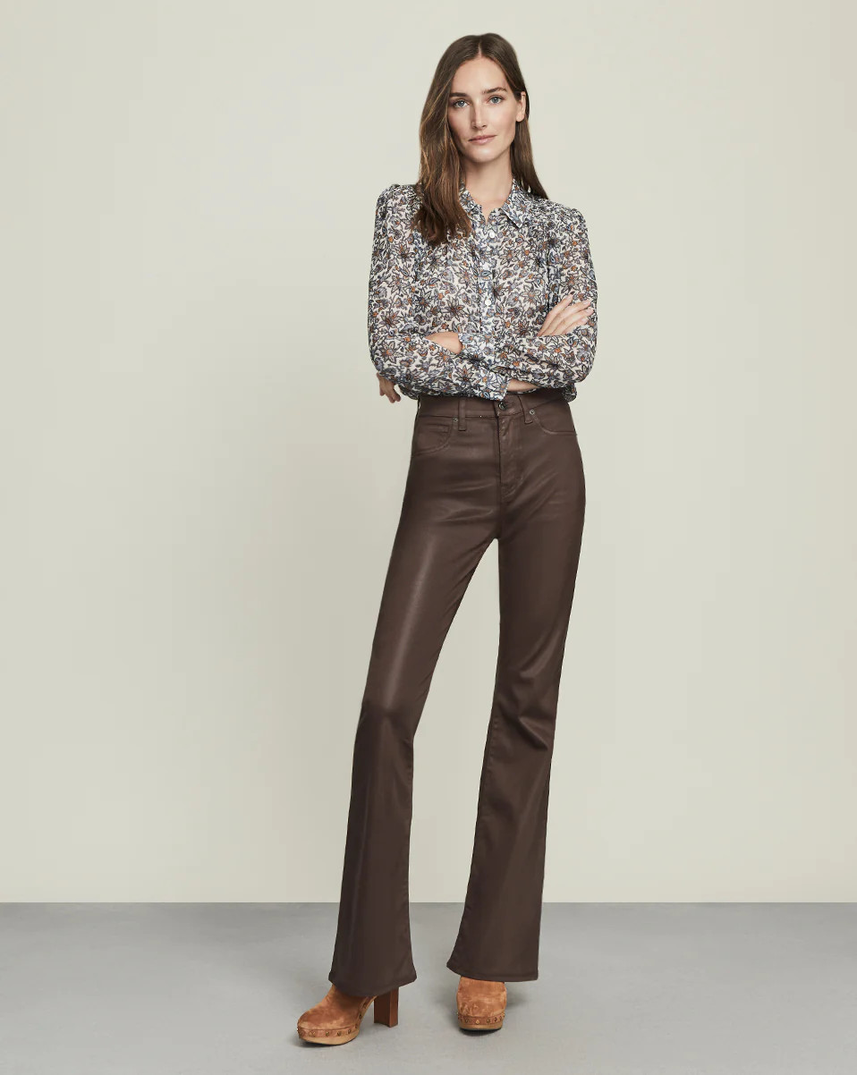 Beverly Skinny-Flare Pant | Coated | Veronica Beard